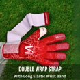 thumbnail image 4 of ONEKEEPER C-TEC Red and White Goalkeeper Gloves – No Finger Spines – Cold Weather with Thin Neoprene Backhand – Pro Goalie Gloves, 3.5mm Contact Latex, Negative Cut, Sizes 5-12, 4 of 10