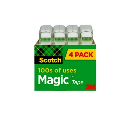 Scotch Magic Tape, 3/4 in. x 500 in., 4 Rolls