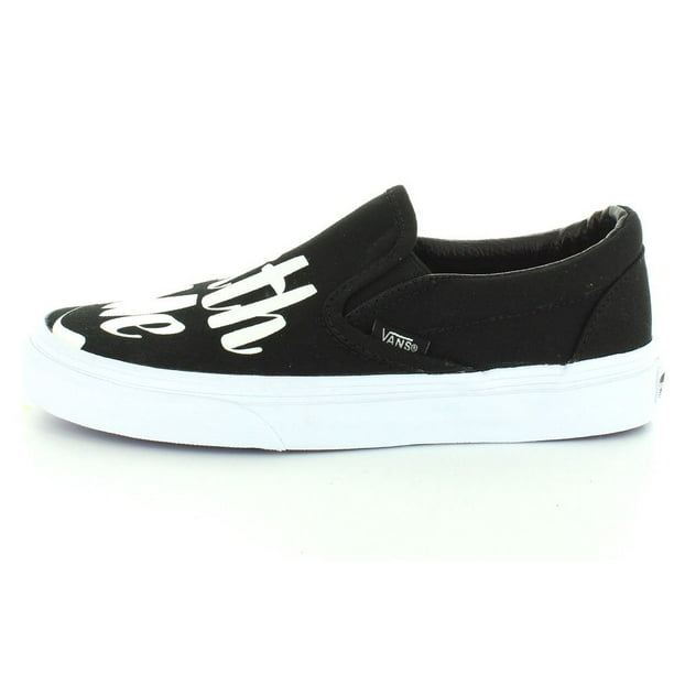 Vans Unisex Von Fancy Classic Slip Skate Shoes-Black/White Walmart.com