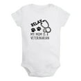 thumbnail image 2 of iDzn Relax My Mom Is a Veterinarian Novelty Rompers For Babies, Newborn Baby Unisex Bodysuits, Infant Jumpsuits, Toddler 0-24 Months Kids One-Piece Oufits, 2 of 5