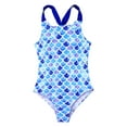 thumbnail image 4 of Aislor Kids Girls Cartoon Beach One-Piece Sleeveless Criss Cross Swimsuit Sport Athletic Bathing Suit, 4 of 7