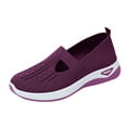 thumbnail image 2 of HAJWOH Women's Orthopedic Sneakers Slip On, Arch Support Walking Shoes for Nurse Work, Wide Width Breathable Comfort Dark Purple US-8（EU-40）, 2 of 3