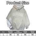 thumbnail image 2 of Sudadera con capucha y estampado gráfico de letras para mujer, informal, de manga larga, con bolsillo y cordón, 2 of 5