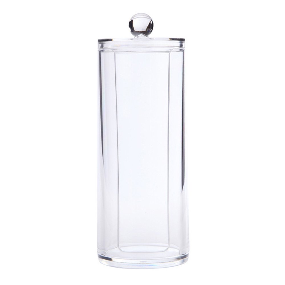Clear Plastic Cotton Ball Holder Qtips Holder Makeup Brush Pads Swab