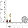 thumbnail image 6 of Gem Stone King 18K Yellow Gold Plated Silver Red Tiger Eye and White Created Sapphire Dangle Earrings for Women with Lab Grown Diamond (3.53 Cttw, Oval 9X7MM), 6 of 6