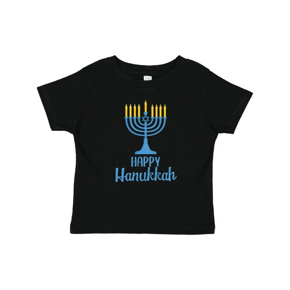 Inktastic Happy Hanukkah with Blue Menorah Boys or Girls Baby T-Shirt
