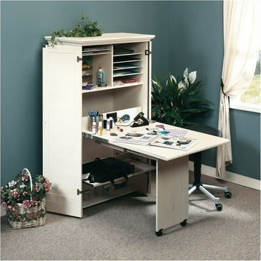 Bowery Hill Craft Armoire in Antique White