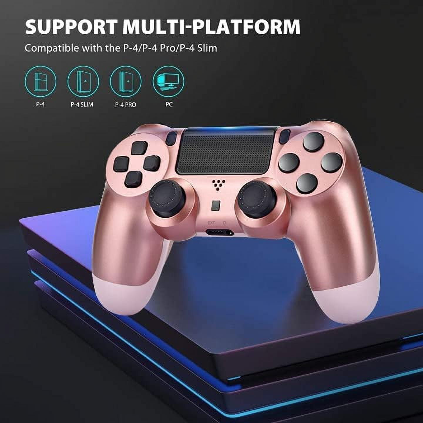 Wireless Controller Compatible with PS4/PS4 Pro/PS4 Slim - Golden Rose 