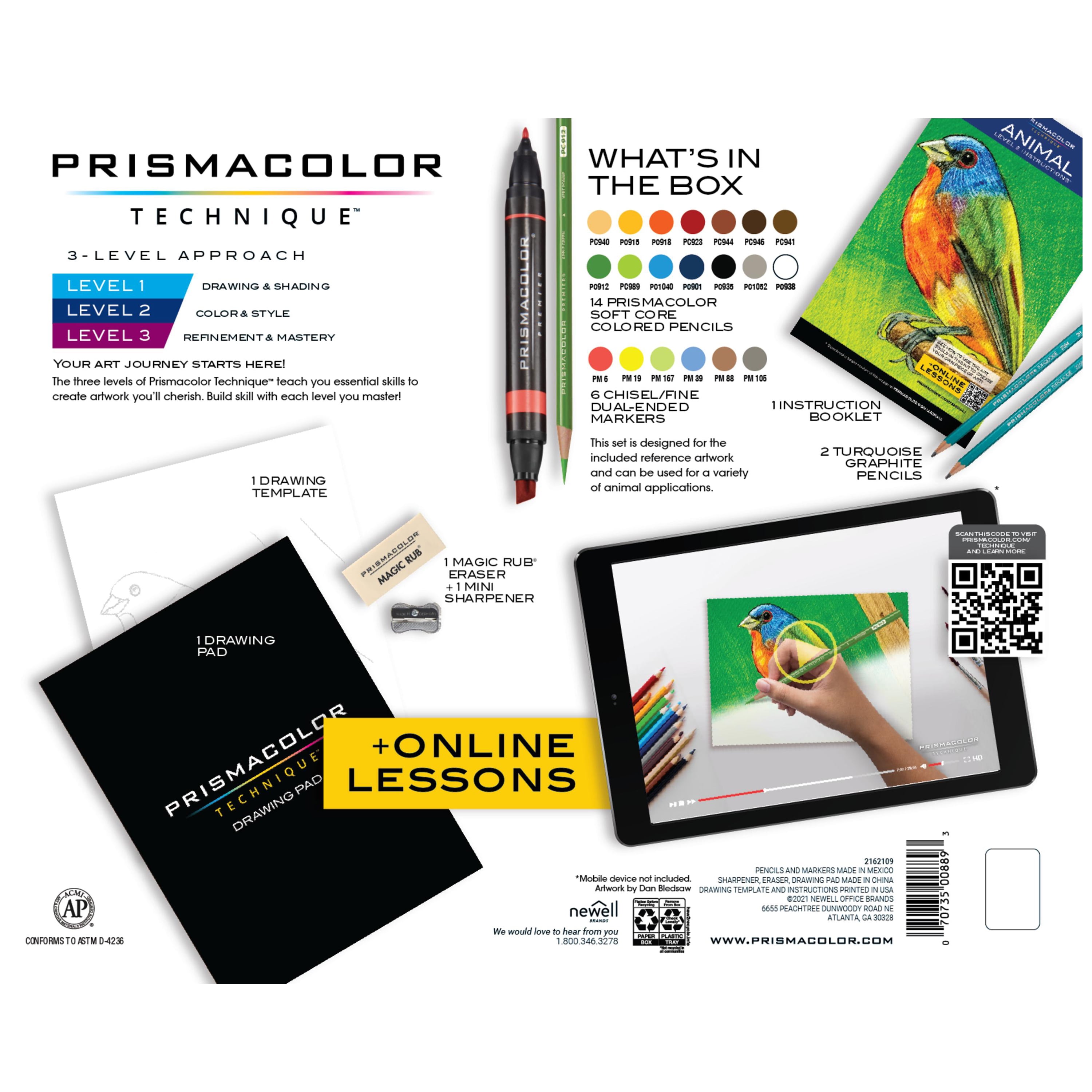 Prismacolor Technique Drawing Set, Level 2 Color & Style, 27-Piece Animal  Drawing Set 