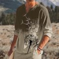 thumbnail image 2 of Camiseta de manga larga con cuello en V para hombre a la moda, blusa con estampado de otoño, camiseta informal Pompotops  oipoqjl50648, 2 of 8