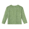 thumbnail image 3 of LTTVQM Long Sleeve Shirts for Girls Size 9-10 Fall Casual Floral Graphic T Shirts Comfy Blouses Fashion Clothes Crewneck with Pocket Green 9-10 Years, 3 of 4