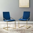 thumbnail image 6 of Side Dining Chair, Set of 2, Velvet, Metal Steel, Gold Blue Navy, Modern Contemporary Urban Design, Kitchen Room Cafe Bistro Restaurant Hospitality, 6 of 7
