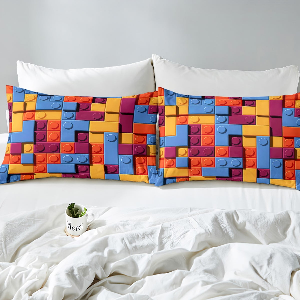 Lego Comforter Set Twin YST 3D Construction Quilt Set Queen - Main Image