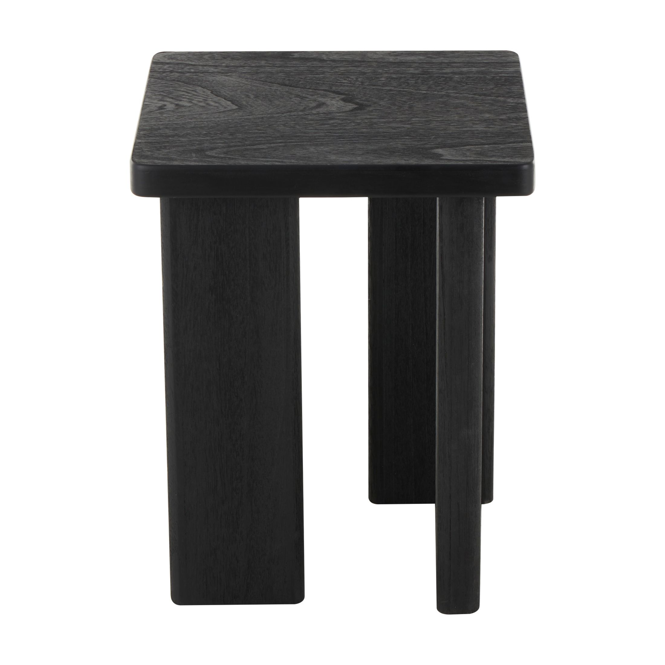 DecMode 16" x 20" Black Wood Handmade Accent Table with Square Tabletop, 1-Piece