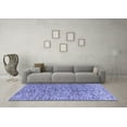 thumbnail image 3 of Ahgly Company Machine Washable Indoor Round Oriental Blue Modern Area Rugs, 5' Round, 3 of 4