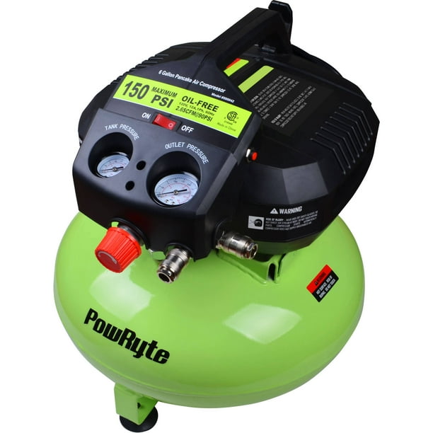 PowRyte 500042 Elite 6 Gallon OilFree Pancake Portable Air Compressor