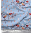 thumbnail image 1 of Soimoi Crepe Silk Fabric Feather,Branch & Bird Kids Printed Fabric 1 Yard 42 Inch Wide, 1 of 1