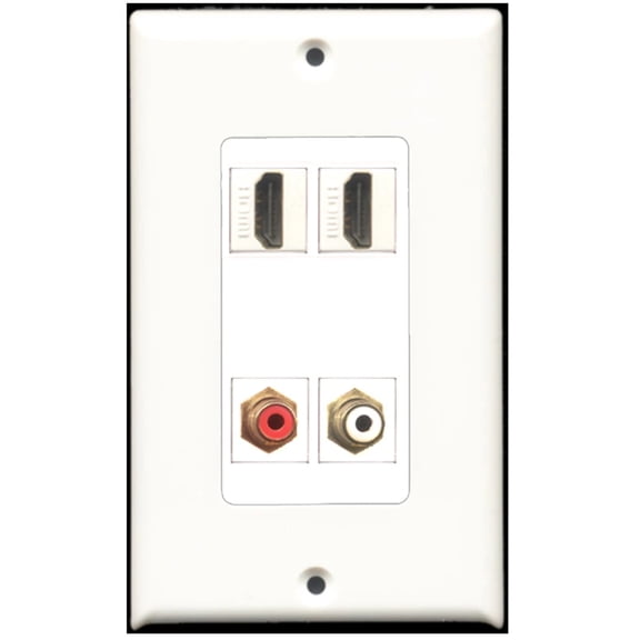 Ultra Spec Cables 2 Port HDMI 1 Port RCA Red 1 Port RCA Wall Plate DecorZ