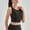 Black, variant on High Neck Sports Bra For Women Longline Medium Workout Crop Tank Tops Wirefree Padded Yoga Bra Gym Bra Teenager Crop Sports Bra Top Large Sports Bra Bra Workout Workout Women Clothes Yoga Bras for
