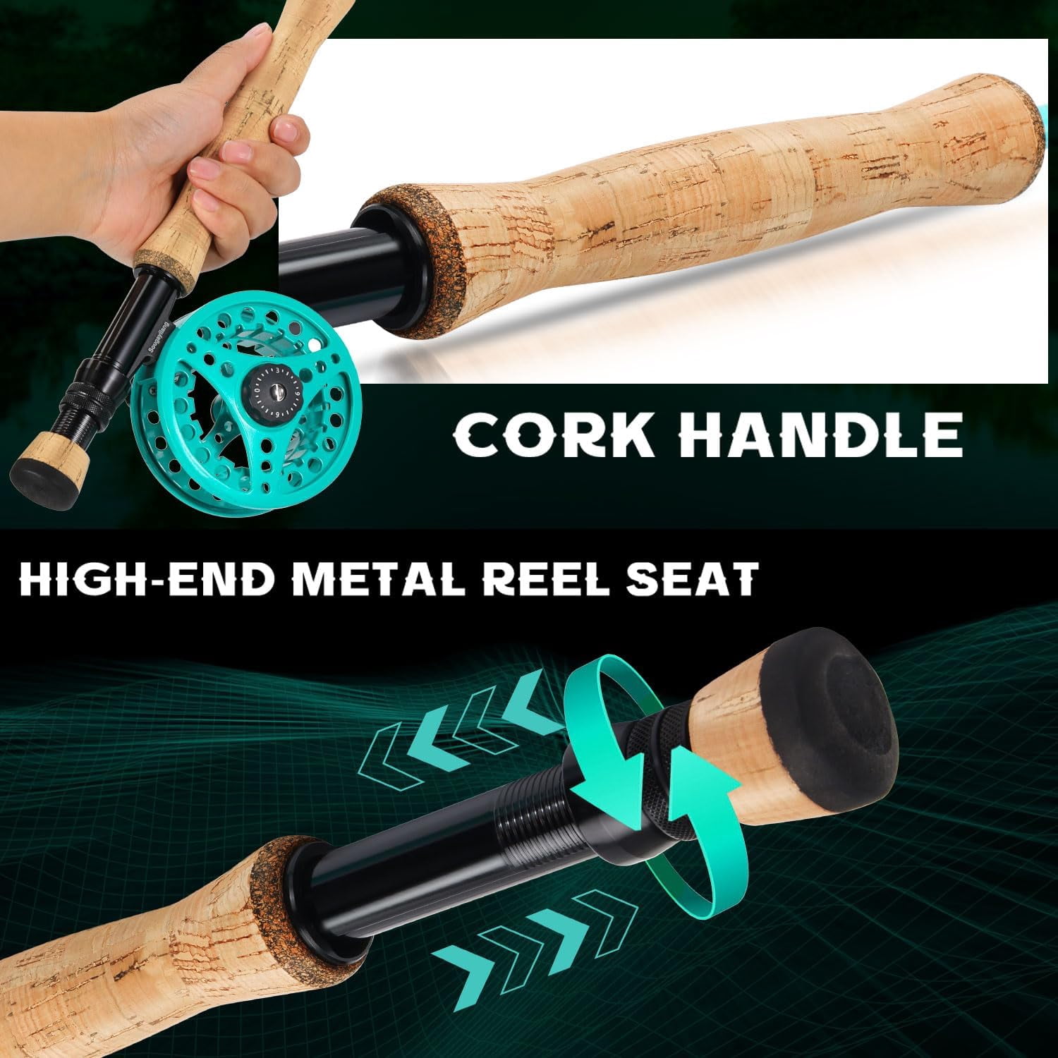 Fly Fishing Combo 9ft Carbon Rod and Reel Starter Kit with Bag