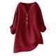 thumbnail image 4 of Blusa de lino y algodón con mangas 3/4 largas y botones para mujer, 4 of 8