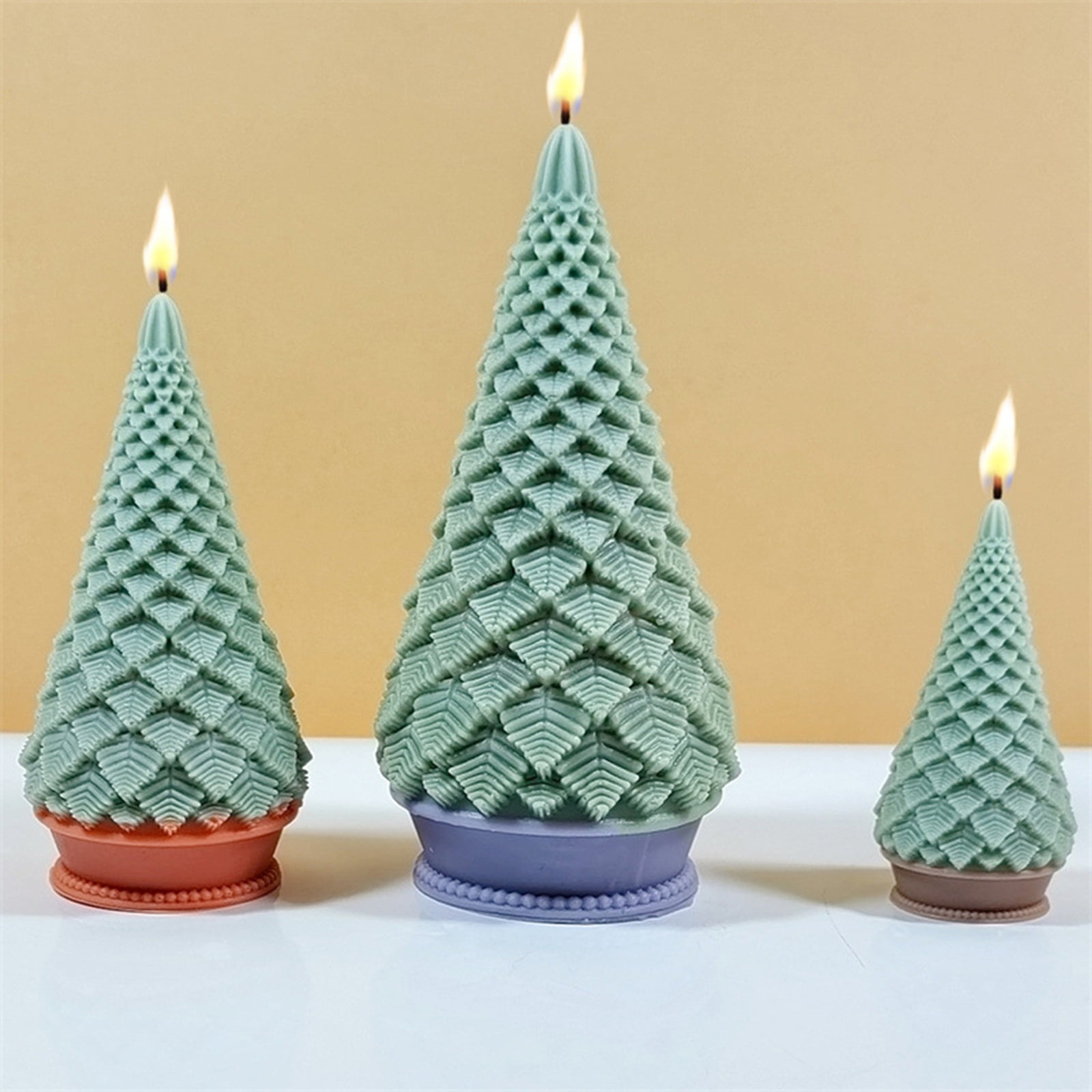 3D Christmas Tree Silicone Mold Aromatherapys Gypsum Soap Resin Cake Baking Molds Home Decor Festival Gifts