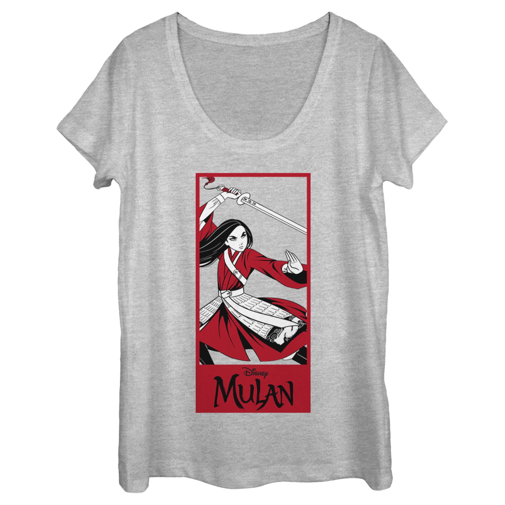 Mulan Disney Mulan Women�s Warrior Pose Scoop Neck T