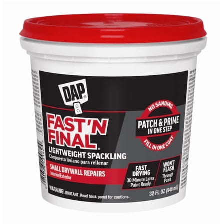 DAP Fast 'N Final White Interior/Exterior Spackling 32 Ounce(s)