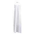thumbnail image 7 of Smsaxvxz Summer Dresses for Women Fashion Solid Crew Neck Sleeveless Casual Loose Ice Silk Crinkle Flared Maxi Dress White XL, 7 of 7