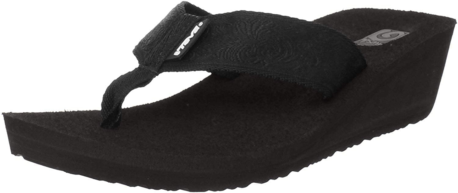 womens black teva flip flops