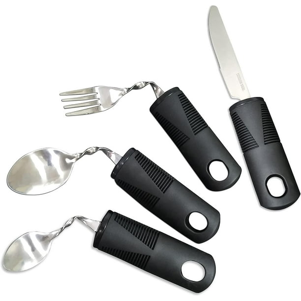 Extra Wide Handles Bendable Easy Grip Cutlery Set, Chunky Handles, Corfort Grips Disability