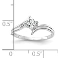 thumbnail image 2 of Primal Gold 14 Karat White Gold 4mm Princess Cut Cubic Zirconia Ring, 2 of 4