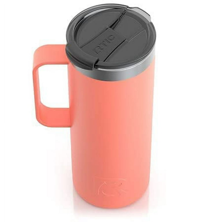 RTIC 20 oz Coffee Travel Mug with Lid and Handle, Stainless  Steel Vacuum-Insulated Mugs, Leak, Spill Proof, Hot Beverage and Cold,  Portable Thermal Tumbler Cup for Car, Camping, Coral: Tumblers