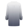 thumbnail image 5 of hxobax Women's T-Shirts Fall Rolled Long Sleeve Tops V Neck Button Shirts Ombre Tunic Pleated Blouse, 5 of 5