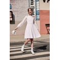 thumbnail image 5 of Arshiner Girls Polka Dot Mesh A-Line Dress Youth Long Sleeve Formal Party Dress with Side Pockets, 5 of 9
