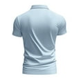 thumbnail image 3 of Men Shirts Solid Color V Neck Short Sleeve Casual Beach Vacation Summer Hippie Tops Blue Mens Tshirts, 3 of 8