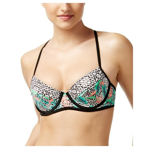 Hula Honey Junior Tropical Pulse Print Underwire Bikini Top, Small S