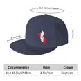 thumbnail image 4 of TEQUAN Flat Brim Hat Snapback Hats, South America Peru Map Flag Pattern Adjustable Men Baseball Cap (Blue), 4 of 6