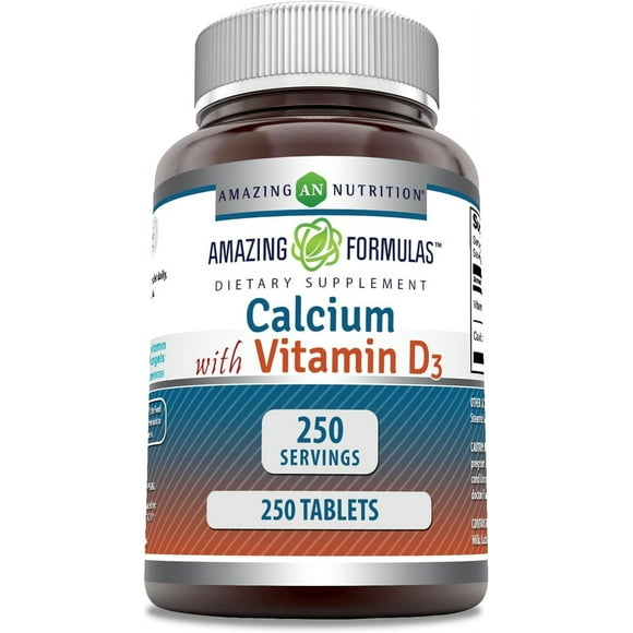 Calcio Amazing Formulas con Vitamina D3 Suplemento Dietético 250 Tabletas