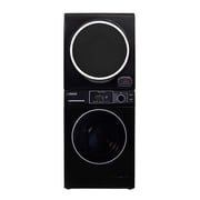 Pemberly Row Stainless Steel Washer/Compact Short Dryer in Black