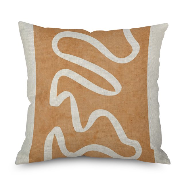 Ins Wind Linen Pillowcase Simple Creative Cushion Abstract Leaf Pillow Square Cushion Cover 15