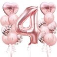thumbnail image 1 of Kit de globos en oro rosa, 19 unidades, para fiesta de cuarto cumpleaños, 1 of 1