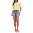 thumbnail image 2 of INSPIRE CHIC Short Sleeve Shirts for Women Ruffle Peter Pan Collar Button Down Cotton Blouse Casual Summer Tops M Yellow, 2 of 5