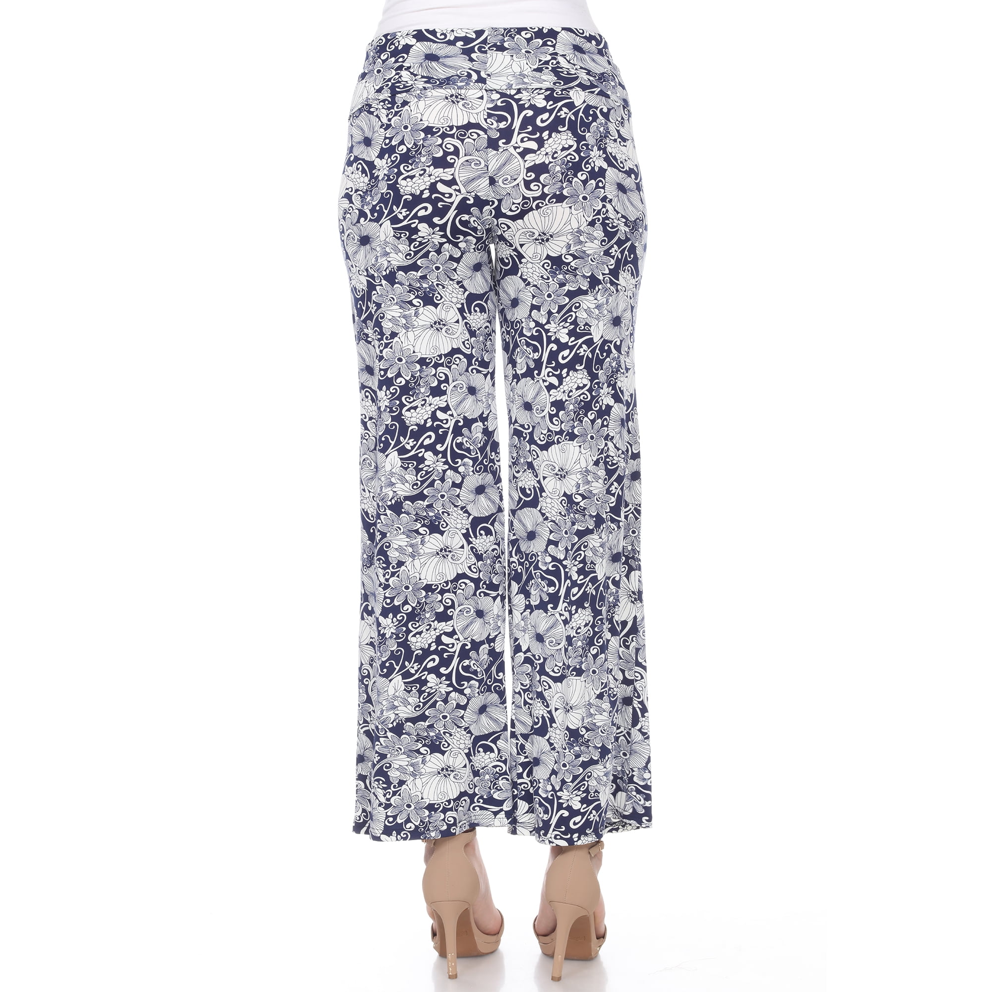 White Mark Women's Floral Paisley Palazzo Pants