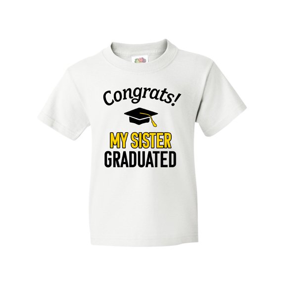 Inktastic Congrats My Sister Graduated with Cap Youth T-Shirt