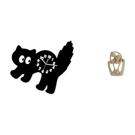 Wall Clock Abstract Statue Resin Sculpture Silent Operation Acrylic Decor for Bedroom Living Room Study Gift