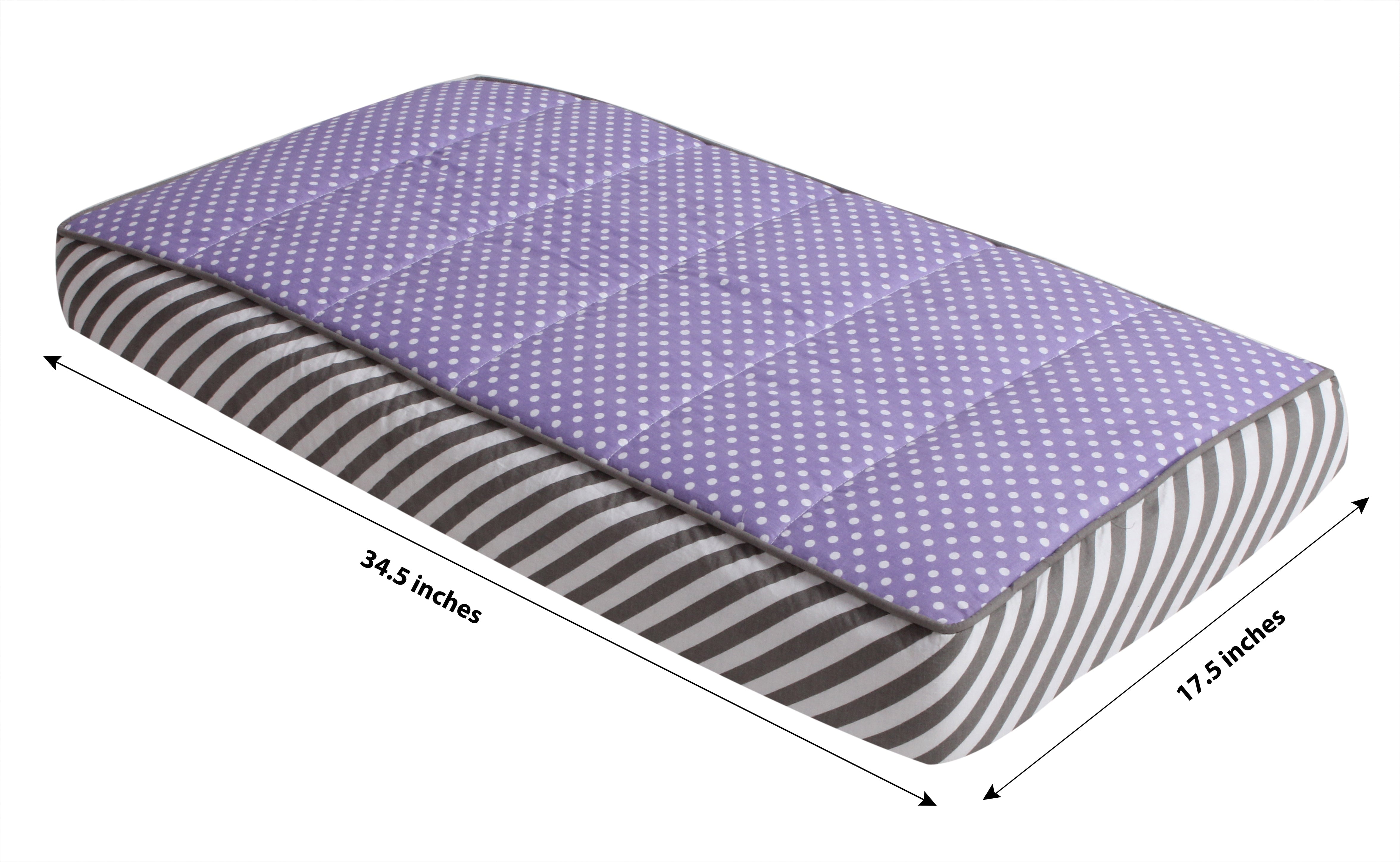 Bacati - Love Aztec Grey/Lilac Girls Quilted Changing Pad Cover