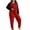 Red, variant on POROPL Pajamas for Women Plus Size,Long Sleeve Sleepwear Top with Jogger Pants Sizes XL-5X