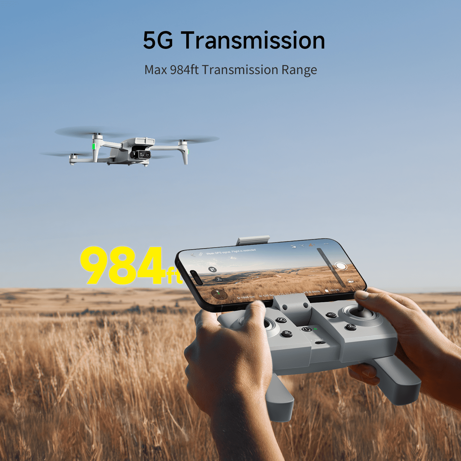 Snaptain P10 GPS Drone with 4K Camera, Foldable Brushless Motor Drone for Beginners with Smart Shooting Modes, 50 Min Flight