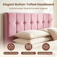 thumbnail image 3 of Zerduos Twin Size Bed Frame with Adjustable pholstered Platform Bed Frame, Easy Assembly, No Box Spring Needed, Pink, 3 of 8